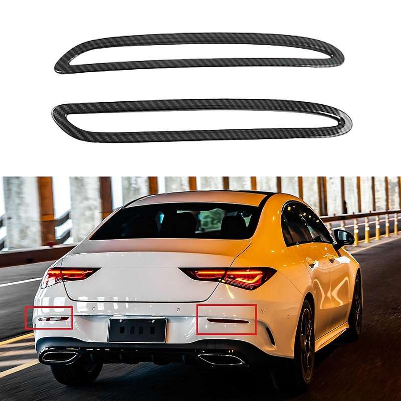 for CLA180 CLA200 C118 2020 Carbon Fiber Rear Fog Light Lamp Foglight Cover Trim Decoration Frame