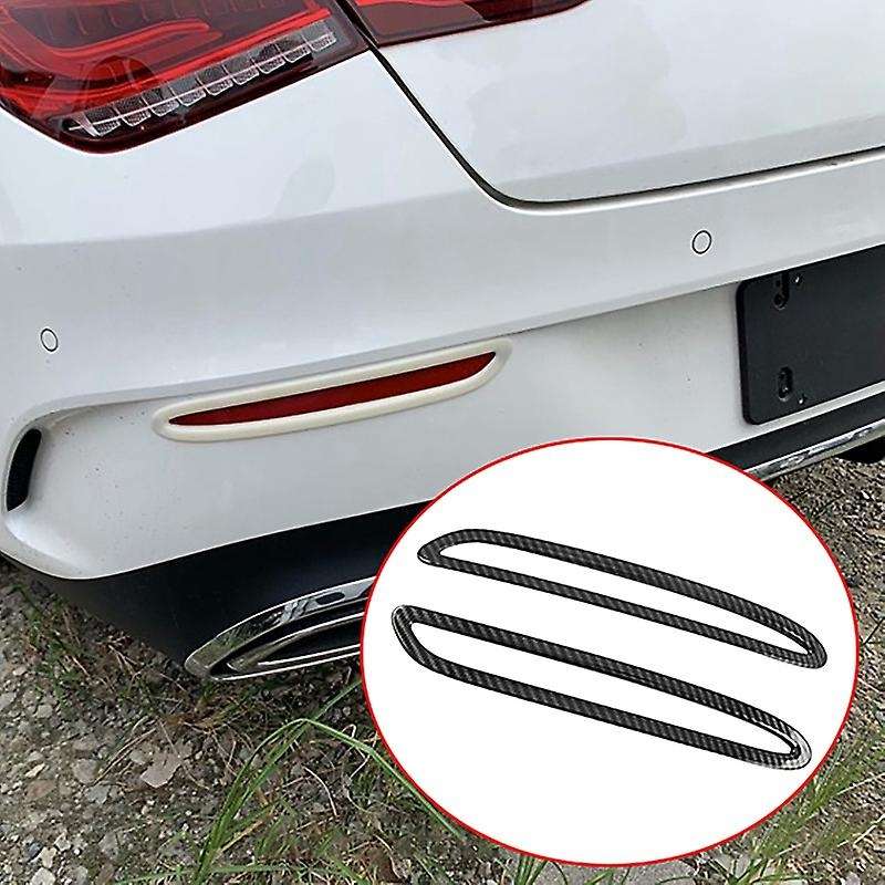 for CLA180 CLA200 C118 2020 Carbon Fiber Rear Fog Light Lamp Foglight Cover Trim Decoration Frame