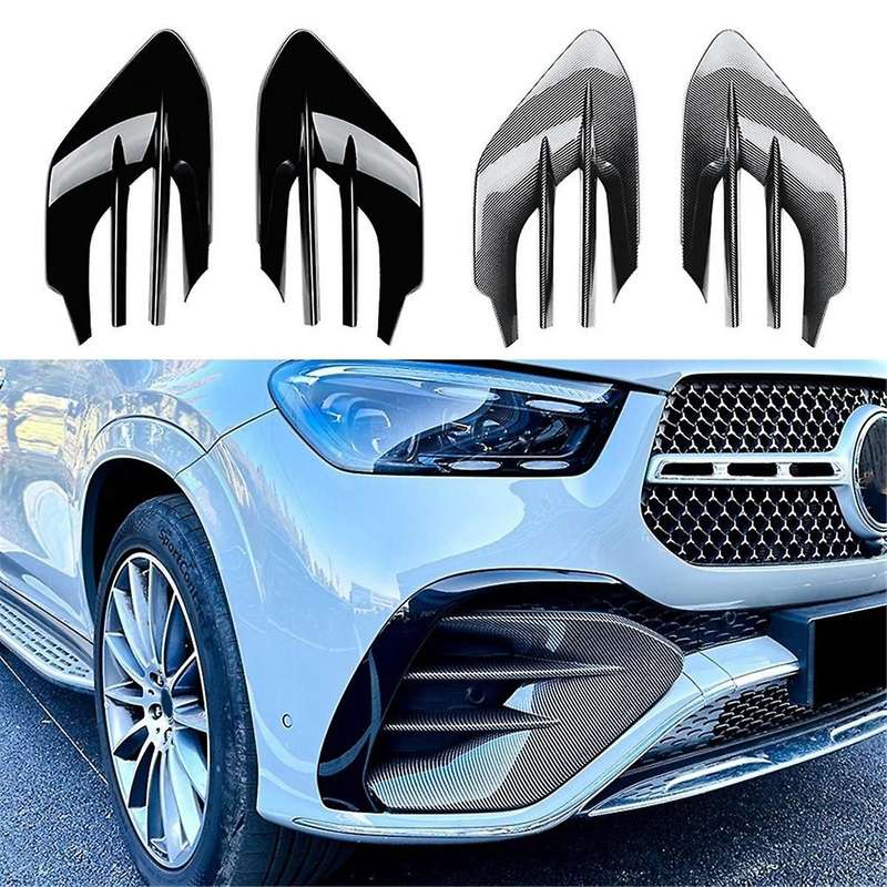for Class W167 C167 Gle450 2024+ Front Bumper Fog Light Grille Cover Trim Carbon Fiber