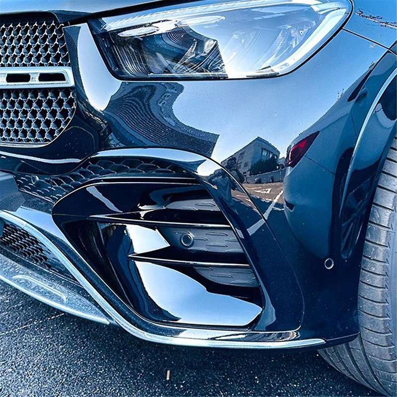 for Class W167 C167 Gle450 2024+ Front Bumper Fog Light Grille Cover Trim Gloss Black