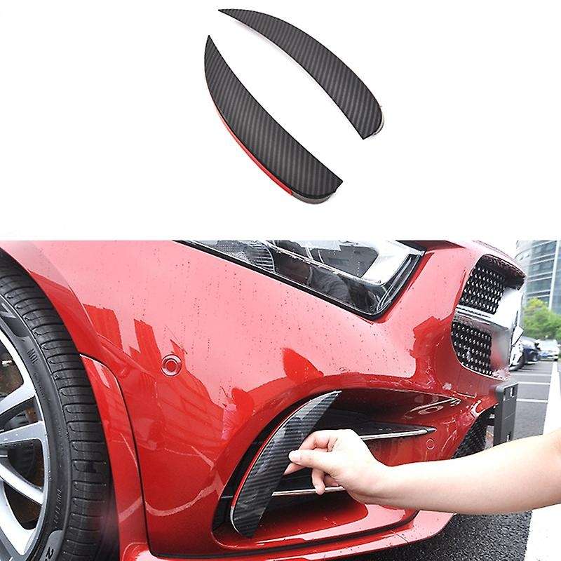 for CLS350 CLS400 CLS300 AMG43 2018-2020 Front Side Bumper Lip Splitter Spoiler Fog Lamp Trim Carbon
