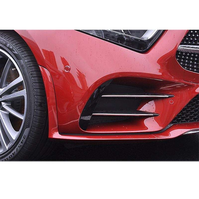for CLS350 CLS400 CLS300 AMG43 2018-2020 Front Side Bumper Lip Splitter Spoiler Fog Lamp Trim Carbon