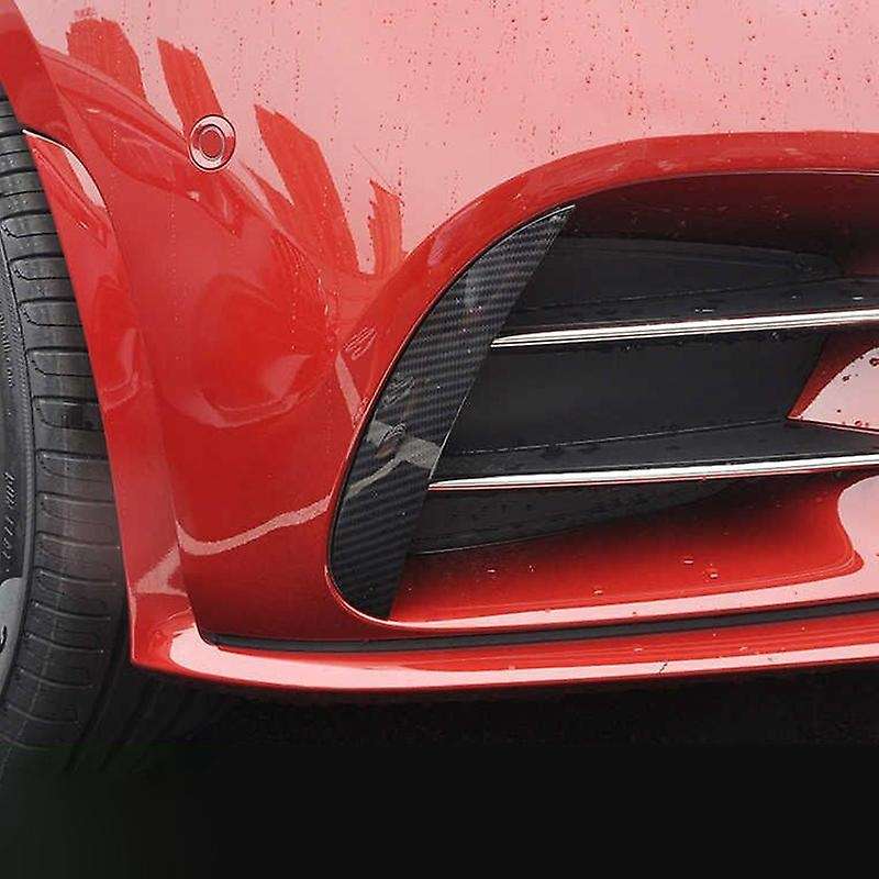 for CLS350 CLS400 CLS300 AMG43 2018-2020 Front Side Bumper Lip Splitter Spoiler Fog Lamp Trim Carbon