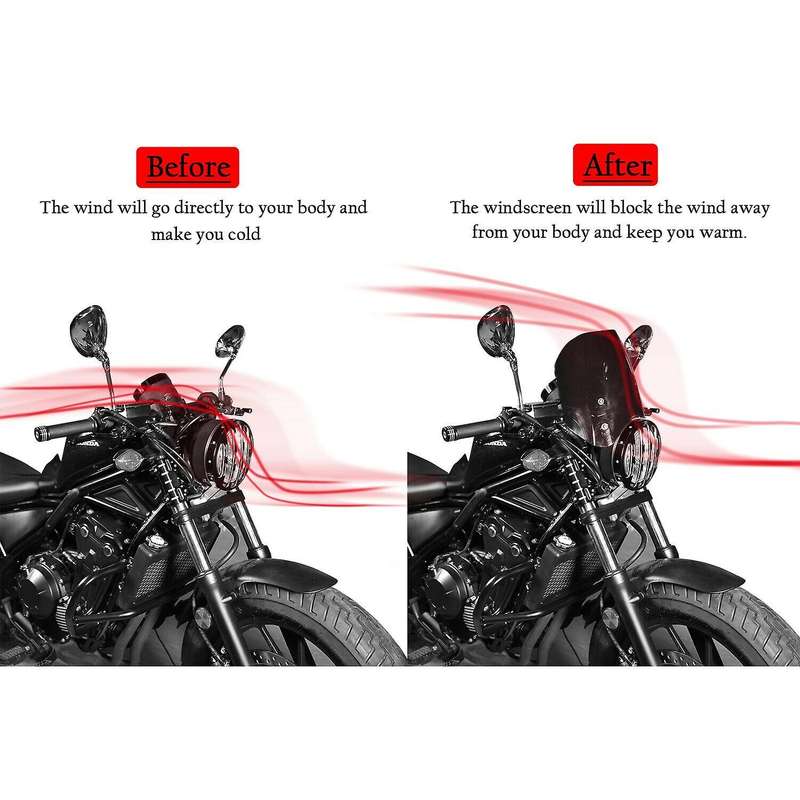 for CMX300 CMX500 Rebel 300 500 2017-2020 Windscreen Windshield Shield Screen with Bracket (Smoke)