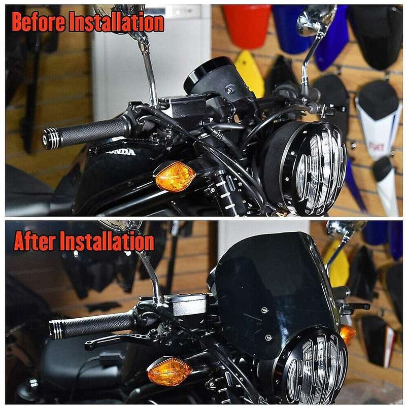 for CMX300 CMX500 Rebel 300 500 2017-2020 Windscreen Windshield Shield Screen with Bracket (Smoke)