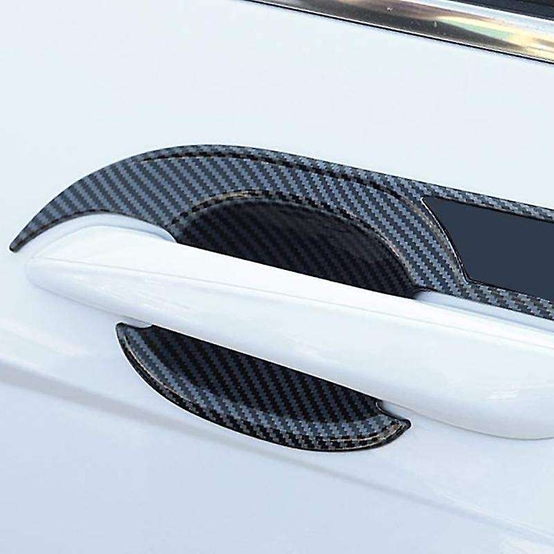 for CN7 2021 Car Accessories Side Door Handle Bowl Cover Trim Decor Frame Sticker, Carbon Fiber Grai