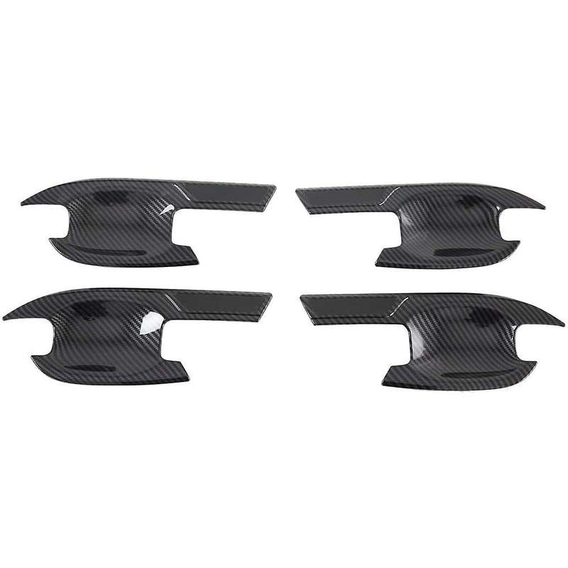 for CN7 2021 Car Accessories Side Door Handle Bowl Cover Trim Decor Frame Sticker, Carbon Fiber Grai