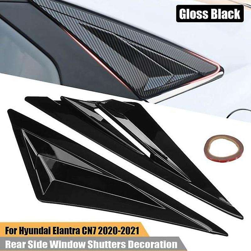 for CN7 2020-2021 2PCS/Set Rear Side Window Shutters Decoration Trim Body Kits Glossy Black