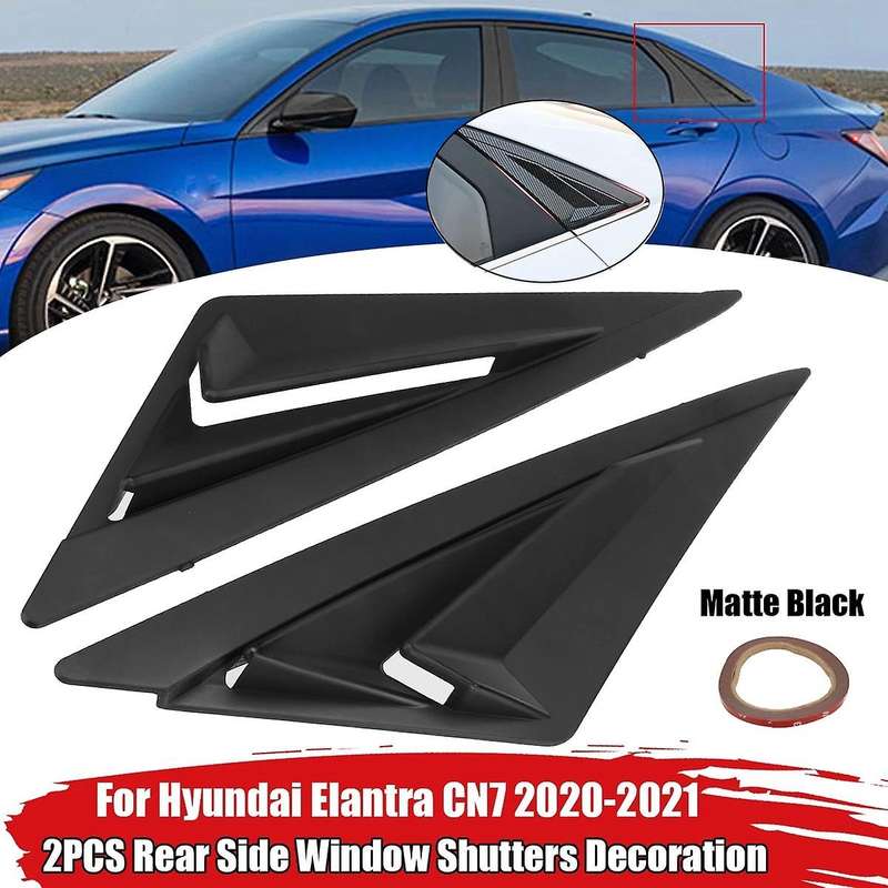 for CN7 2020-2021 2PCS/Set Rear Side Window Shutters Decoration Trim Body Kits Matt Black