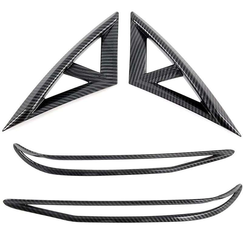 for CN7 2021 Car Accessories Front & Rear Fog Light Lamp Decoration Cover Trim Frame Carbon Fiber Gr