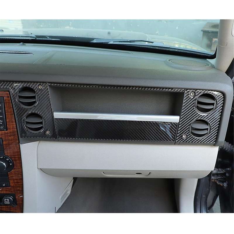 for Commander 2006-2010 Carbon Fiber Car Center Console Air Condition Vent Cover Trim Kit Sticker A