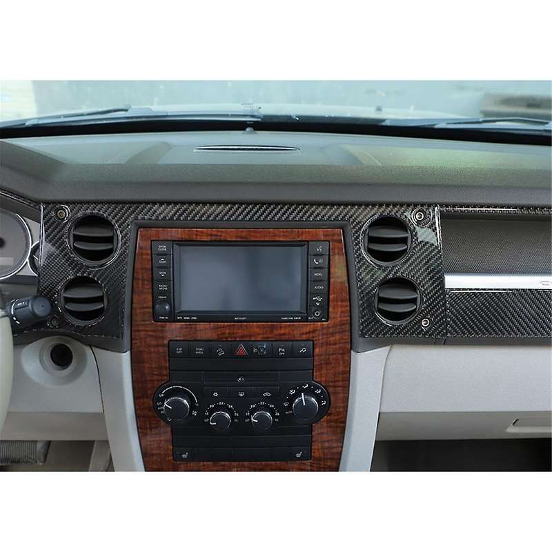 for Commander 2006-2010 Carbon Fiber Car Center Console Air Condition Vent Cover Trim Kit Sticker A