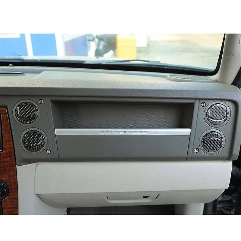 for Commander 2006-2010 Carbon Fiber Car Center Console Air Conditioning Vent Cover Trim Sticker Acc