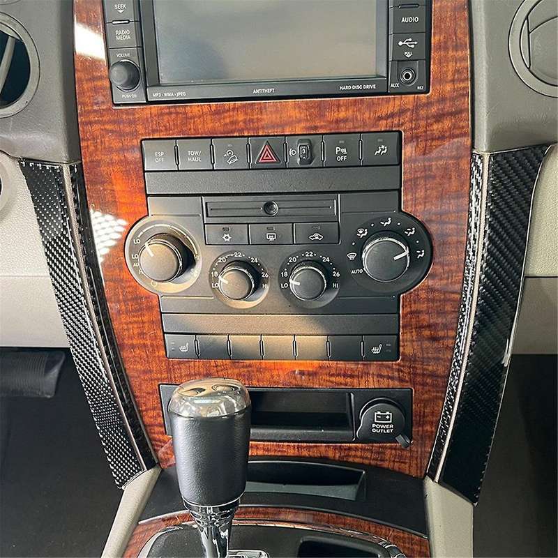 for Commander 2006-2010 Carbon Fiber Car Center Console Navigation Side Strips Trim Sticker Accesso