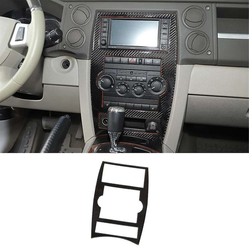 for Commander 2006-2010 Carbon Fiber Car Central Control Navigation Panel Cover Trim Sticker Access