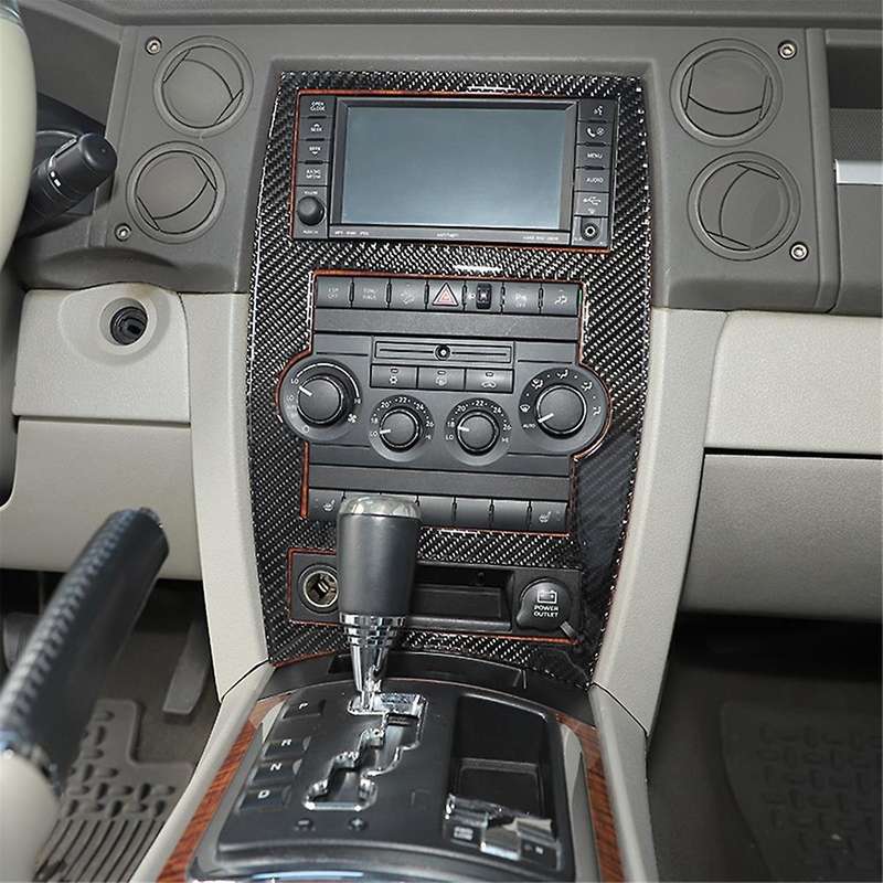 for Commander 2006-2010 Carbon Fiber Car Central Control Navigation Panel Cover Trim Sticker Access