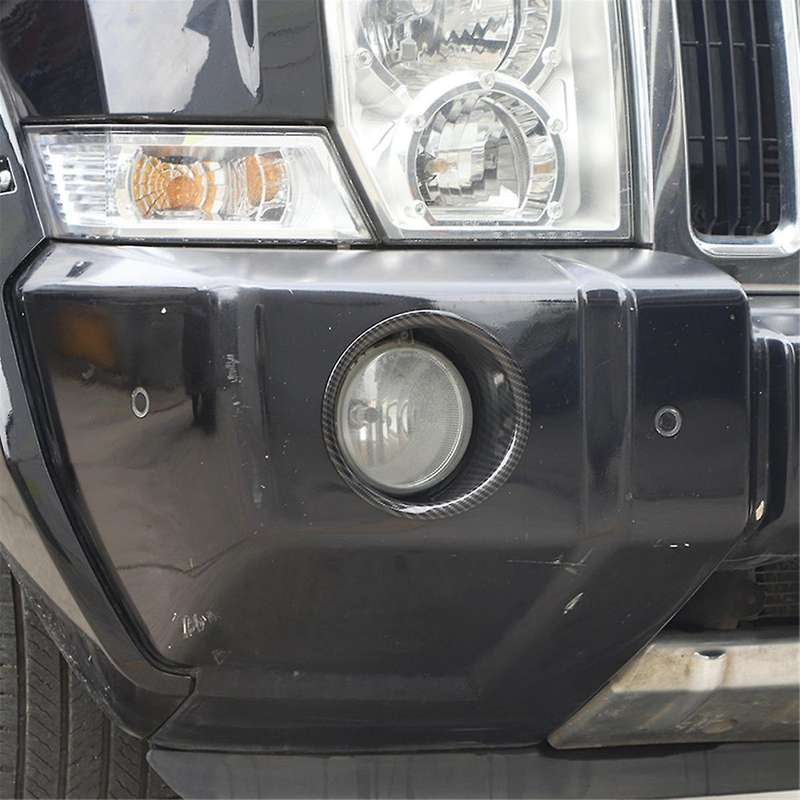 for Commander 2006-2010 Front Fog Light Lamp Cover Decorative Trim Accessories Abs Carbon Fiber