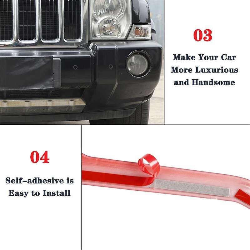for Commander 2006-2010 Front Fog Light Lamp Cover Decorative Trim Accessories Abs Carbon Fiber