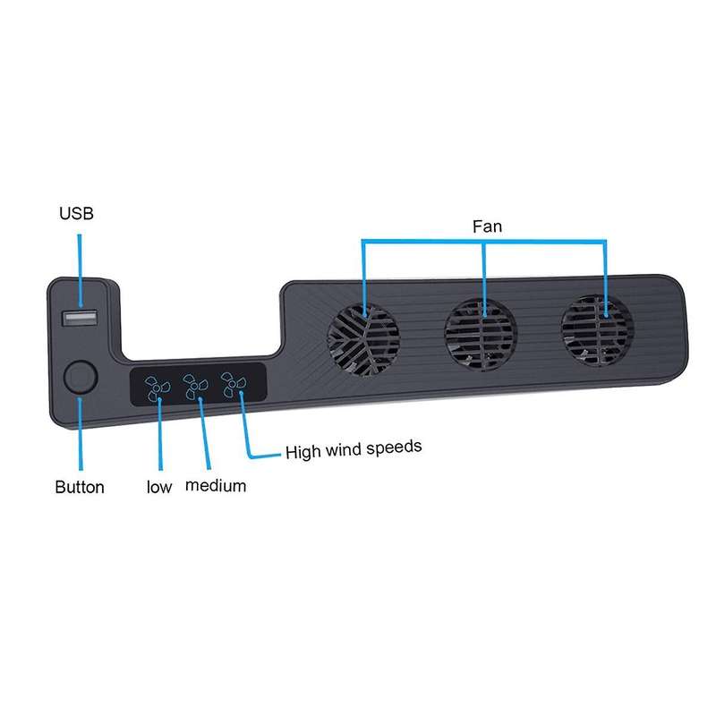 for Cooling Fan Console Rear Cooling Fan 9500RPM Air Cooler with 3 Fans Speed for PS Slim Console Co
