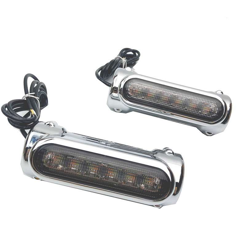 for Crash Bars Touring Bikes Motorcycle Highway Bar Switchback Driving Light Silver+Smoky