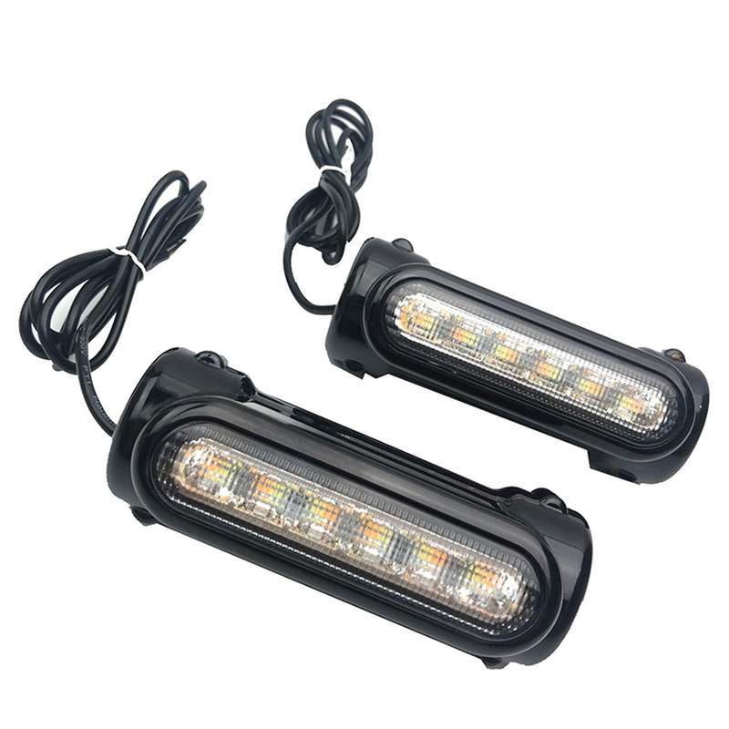 for Crash Bars Touring Bikes Motorcycle Highway Bar Switchback Driving Light Silver+Smoky