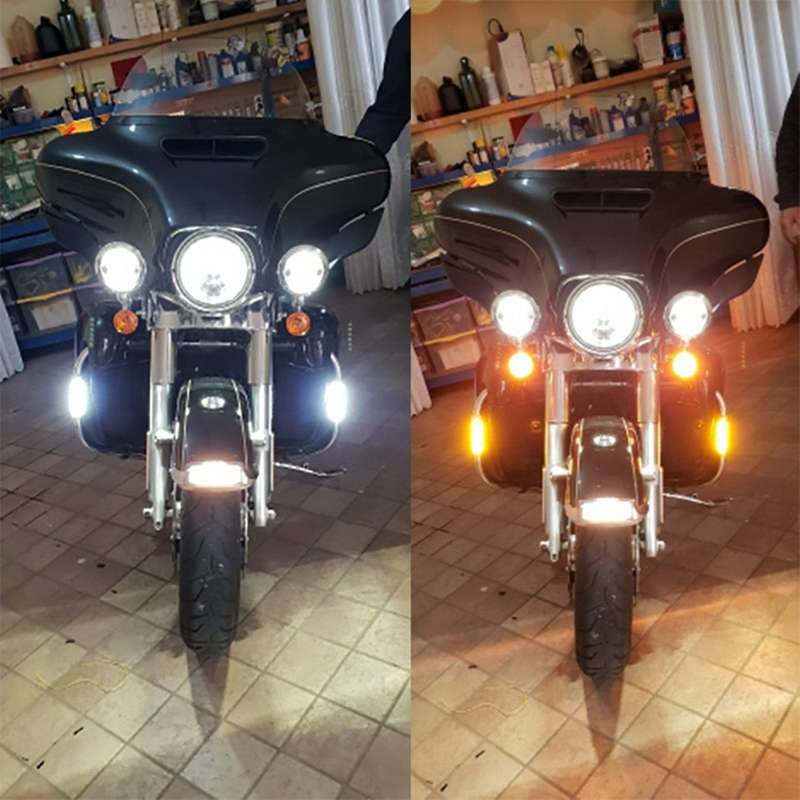 for Crash Bars Touring Bikes Motorcycle Highway Bar Switchback Driving Light Silver+Smoky