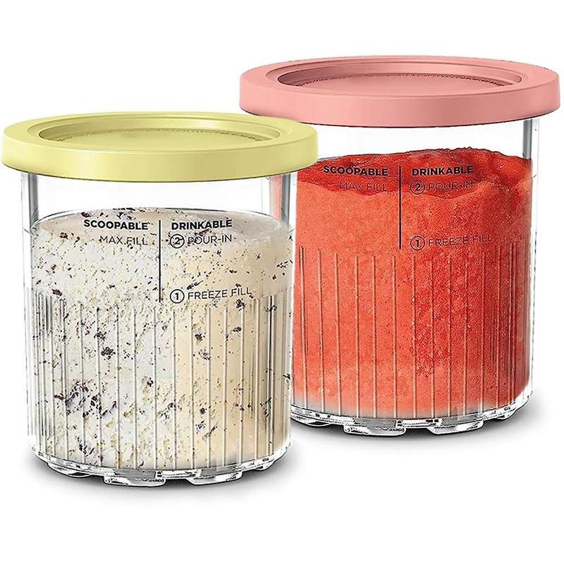 for Creami Deluxe 11-In-1 XL Family Size NC500/NC501 Pints 24 Oz - Dishwasher Safe, , Leak Proof 2 P