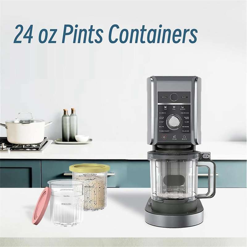 for Creami Deluxe 11-In-1 XL Family Size NC500/NC501 Pints 24 Oz - Dishwasher Safe, , Leak Proof 2 P