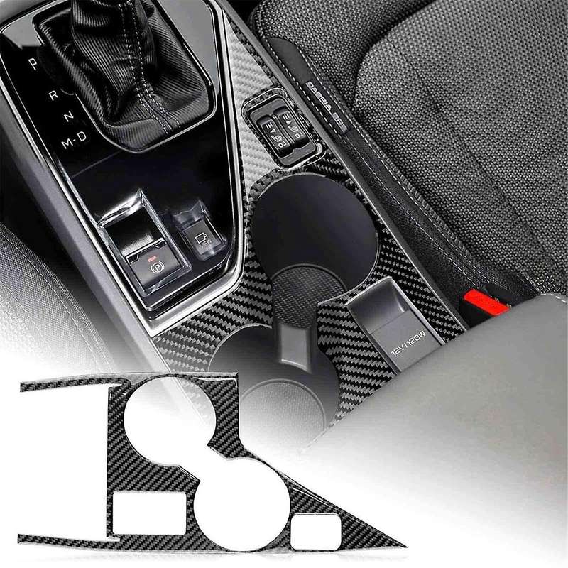 for Crosstrek 2022-2024 LHD Soft Carbon Fiber Car Center Console Cup Holder Panel Cover Trim Accesso