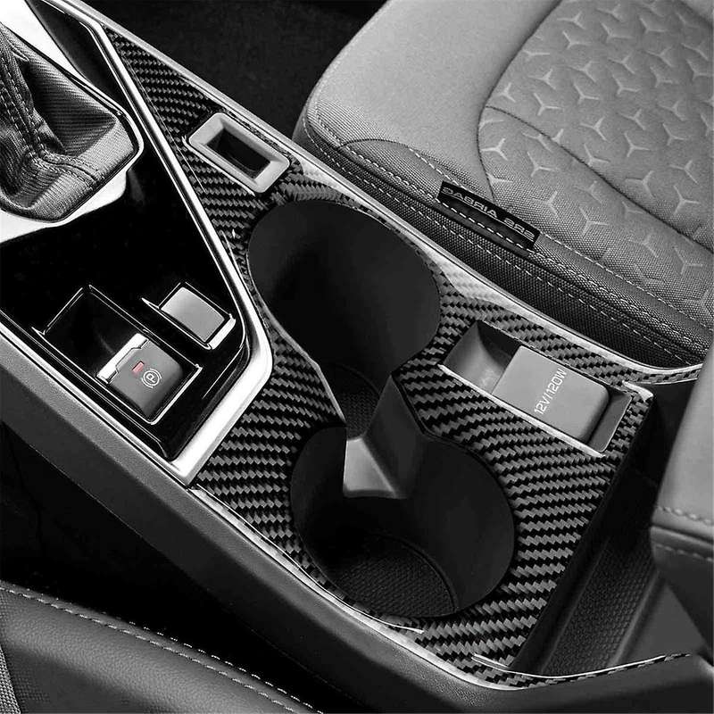 for Crosstrek 2022-2024 LHD Soft Carbon Fiber Car Center Console Cup Holder Panel Cover Trim Accesso