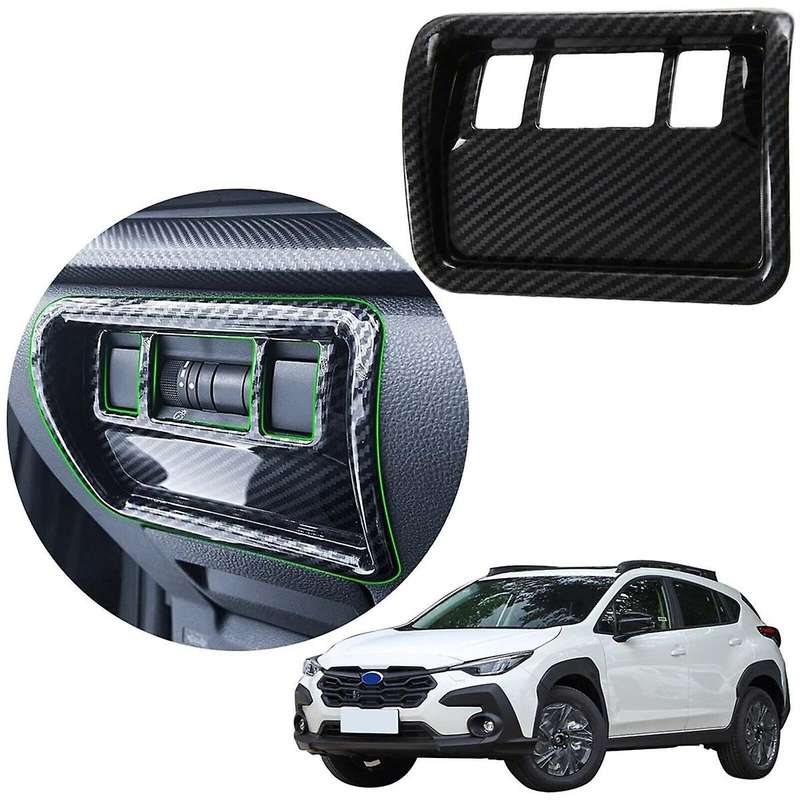 for Crosstrek 2023 2024 Car Head Light Lamp Adjustment Switch Cover Trim Accessories ABS Carbon Fibe