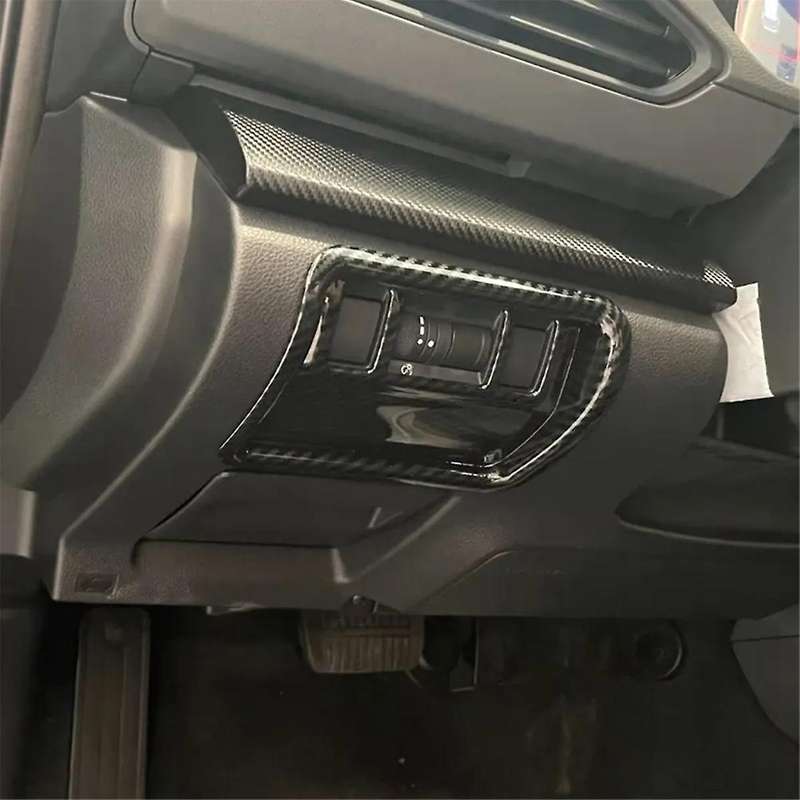 for Crosstrek 2023 2024 Car Head Light Lamp Adjustment Switch Cover Trim Accessories ABS Carbon Fibe