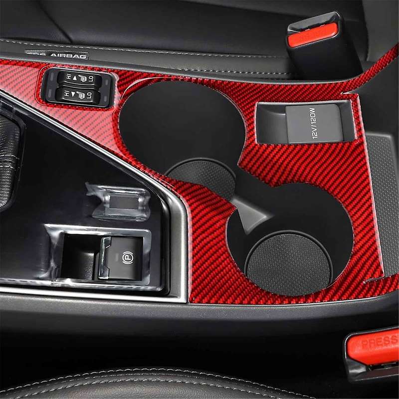 for Crosstrek 2022-2024 LHD Soft Carbon Fiber Car Center Console Cup Holder Panel Cover Trim Accesso