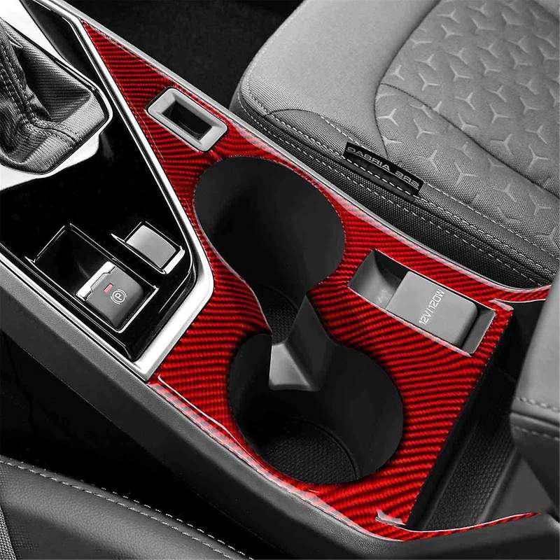 for Crosstrek 2022-2024 LHD Soft Carbon Fiber Car Center Console Cup Holder Panel Cover Trim Accesso