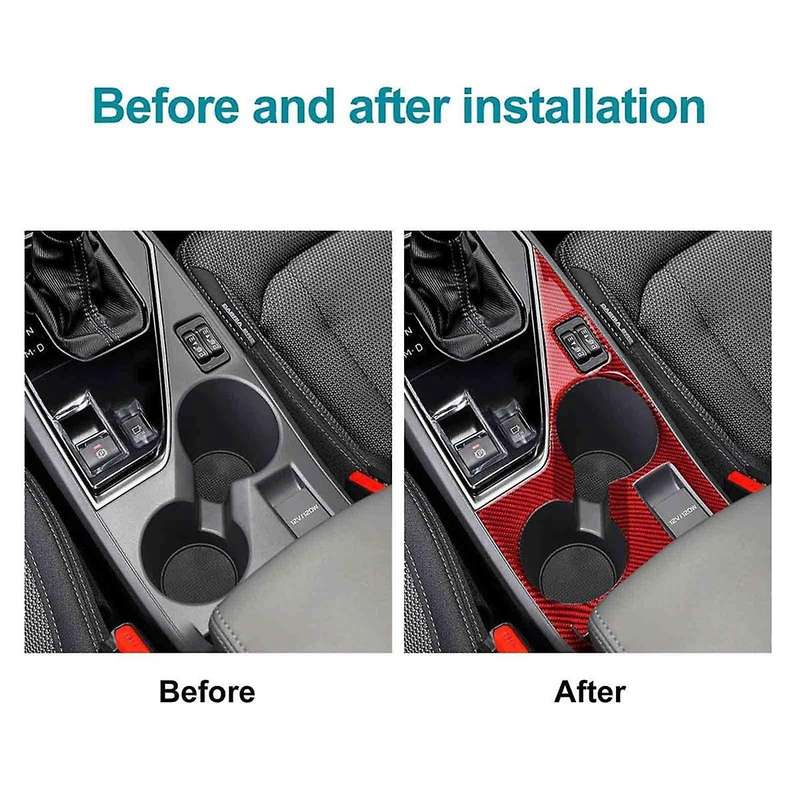 for Crosstrek 2022-2024 LHD Soft Carbon Fiber Car Center Console Cup Holder Panel Cover Trim Accesso