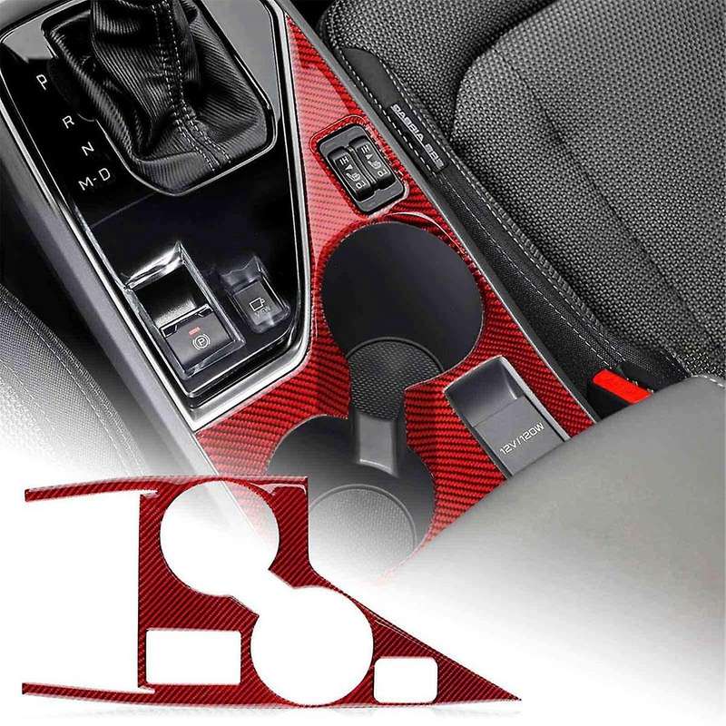 for Crosstrek 2022-2024 LHD Soft Carbon Fiber Car Center Console Cup Holder Panel Cover Trim Accesso