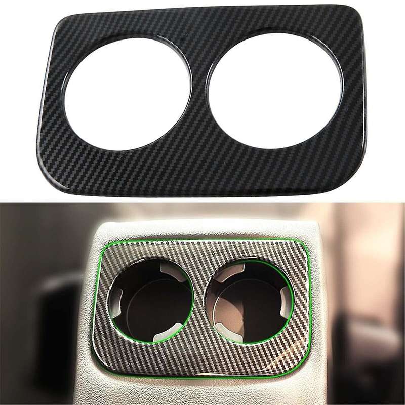 for Crosstrek 2023 2024 Car Rear Water Cup Holder Cover Trim Accessories ABS Carbon Fiber