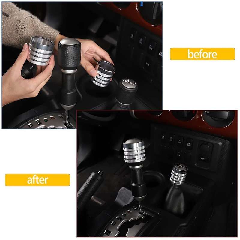 for Cruiser 2007-2021 Gear Head Shift Knob Cover Trim Decoration Accessories Aluminum Alloy - Silve