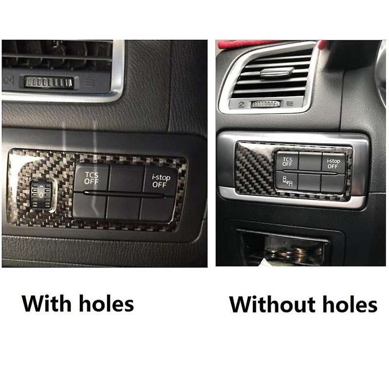 for CX5 -5 2015 2016 Carbon Fiber Headlight Adjustment Switch Cover Trim Decor Car Accessories,with