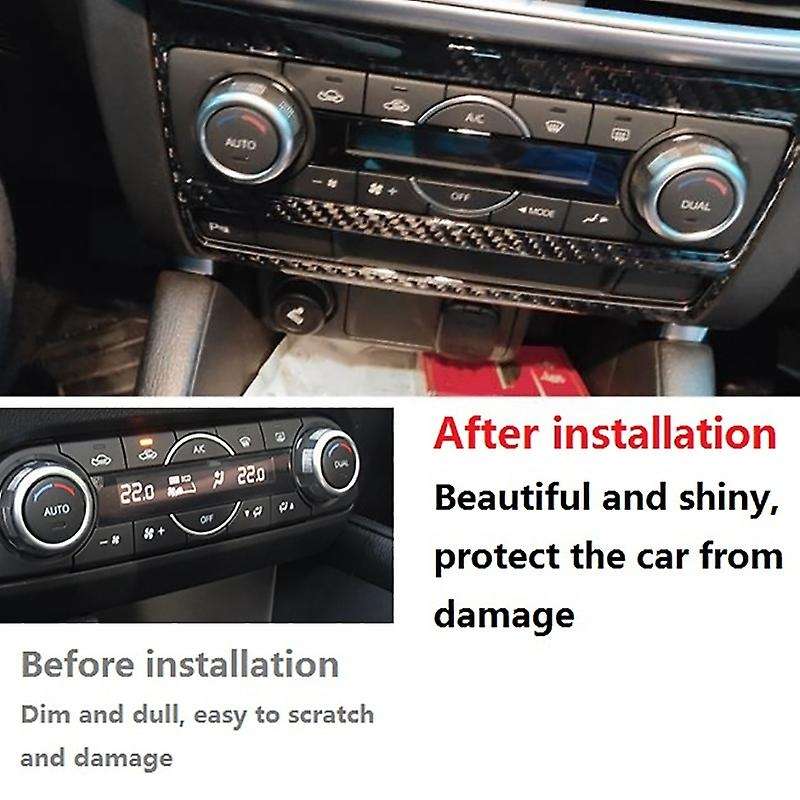 for CX5 -5 2015 2016 Carbon Fiber Central Control Air Conditioning Button Switch Panel Cover Trim Ac