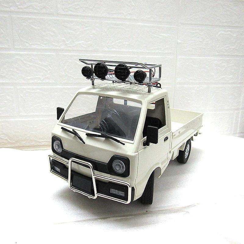 for D12 1/10 RC Car Drift Truck Upgrade Parts Metal Luggage Carrier Tray Roof Rack with LED Light Ac
