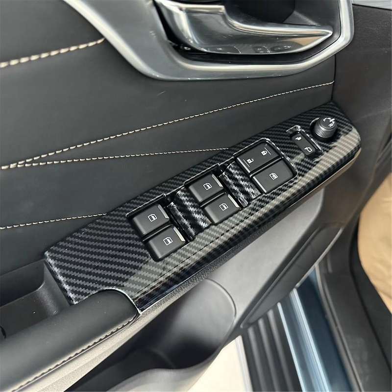 for D-max Dmax 2023 2024 Lhd Carbon Fiber Car Power Window Switch Panel Cover Sticker Trim Interior