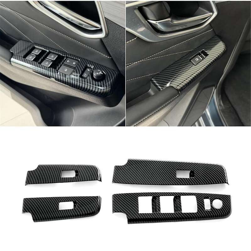 for D-max Dmax 2023 2024 Lhd Carbon Fiber Car Power Window Switch Panel Cover Sticker Trim Interior
