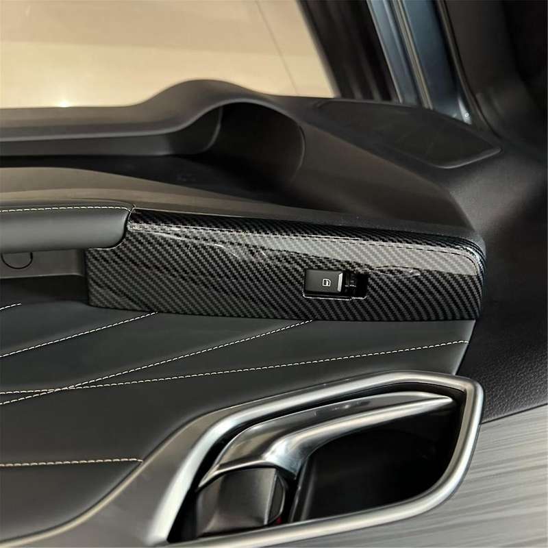 for D-max Dmax 2023 2024 Lhd Carbon Fiber Car Power Window Switch Panel Cover Sticker Trim Interior