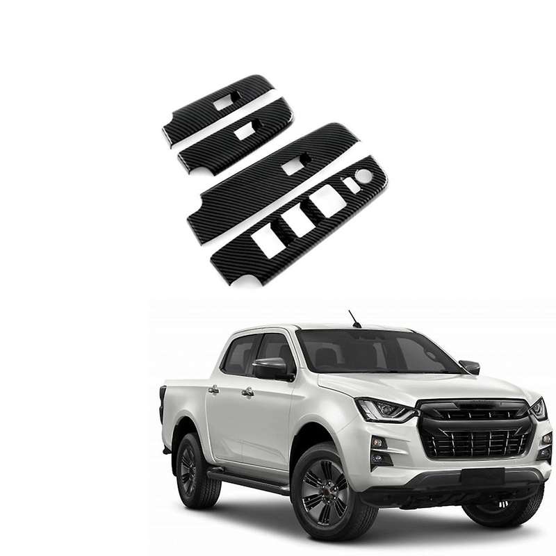 for D-max Dmax 2023 2024 Lhd Carbon Fiber Car Power Window Switch Panel Cover Sticker Trim Interior