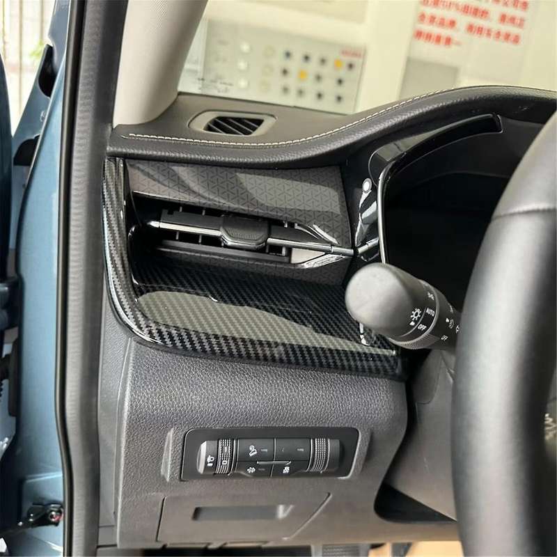 for D-max 2023 2024 Lhd Abs Carbon Fiber Center Console Dashboard Strip Cover Trim Car Interior Acce