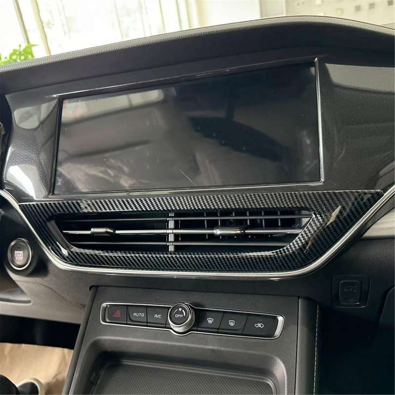 for D-MAX 2023 2024 LHD ABS Carbon Fiber Center Console Air Outlet Vent Cover Decor Trim Interior Ac