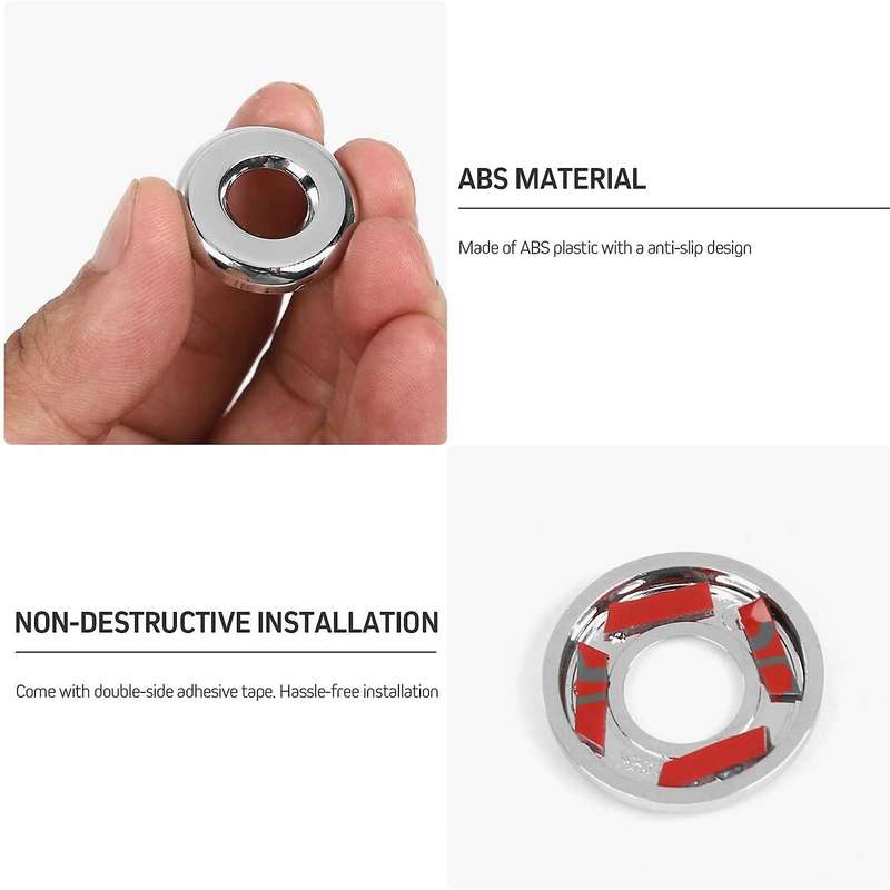 for Door Lock Pull Rod Bolt Cover Sticker for 2015-2019, 2Pcs