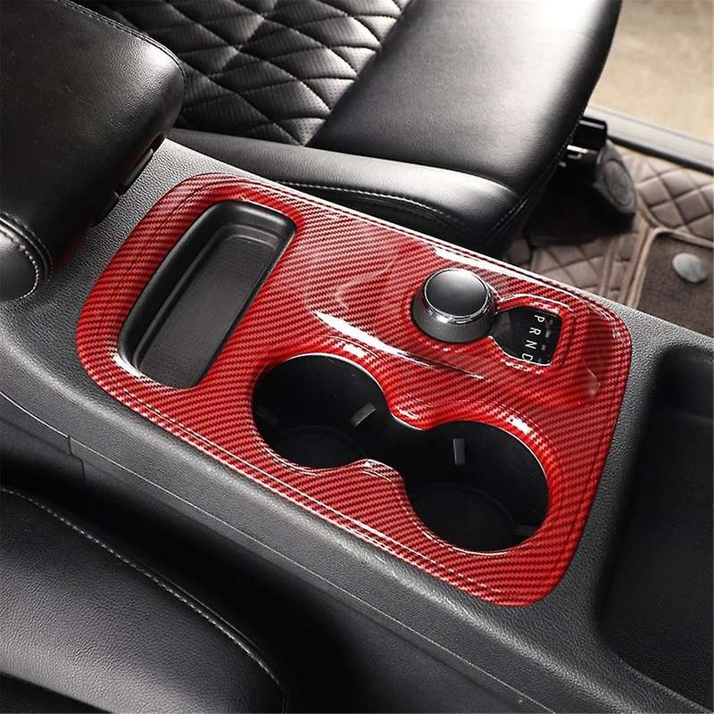 for Durango 2014-2017 Central Control Gear Shift Panel Cover Trim Sticker Accessories - Abs Red Car