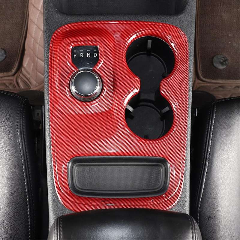 for Durango 2014-2017 Central Control Gear Shift Panel Cover Trim Sticker Accessories - Abs Red Carb